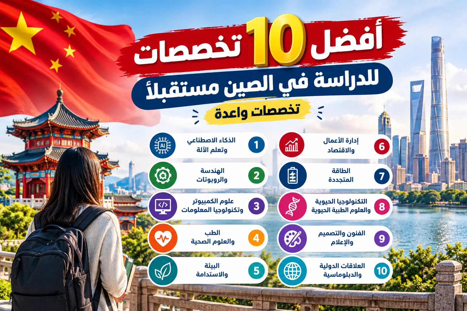 أفضل 10 تخصصات للدراسة في الصين مستقبلًا